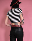 Red Gimme More Studded Grommet Belt