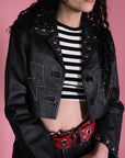 Electric Lover Studded and Cropped Jacket