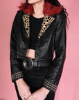 Street Walking Cheetah Custom Leather Jacket