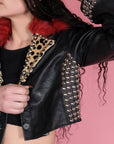 Street Walking Cheetah Custom Leather Jacket