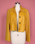 Vtg Supple Yellow Leather Jacket Size M