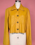 Vtg Supple Yellow Leather Jacket Size M