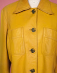 Vtg Supple Yellow Leather Jacket Size M