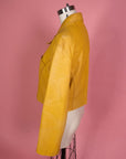 Vtg Supple Yellow Leather Jacket Size M