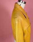 Vtg Supple Yellow Leather Jacket Size M