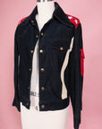 1970s Vtg Rare Corduroy Star Red White Blue Jacket Size S/M