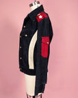 1970s Vtg Rare Corduroy Star Red White Blue Jacket Size S/M