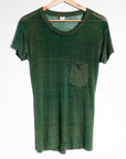 Vtg Green Tissue Thin Burnout Tee