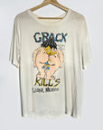 Vtg Paper Thin Bart Simpson Crack Kills Tee