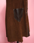 Vtg 60s Suede & Leather Mini Dress