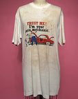 Vtg 80s Paper Thin Destroyed Auto Mechanic Tee