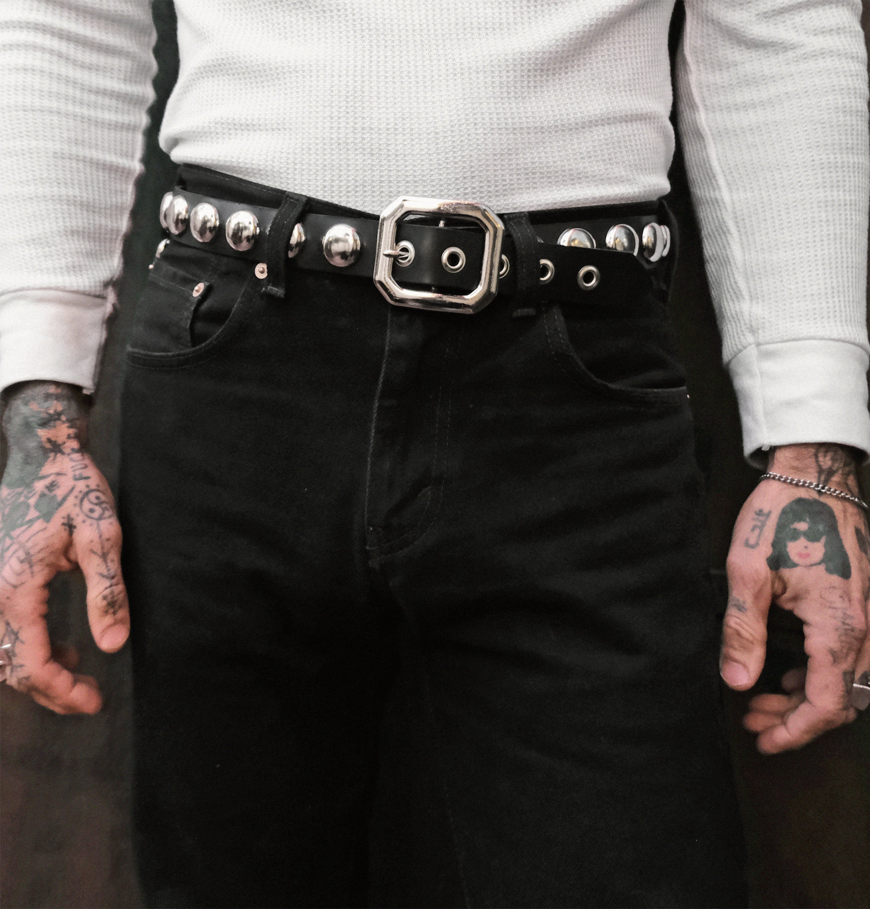 Come Undone Giant Studded Leather Belt