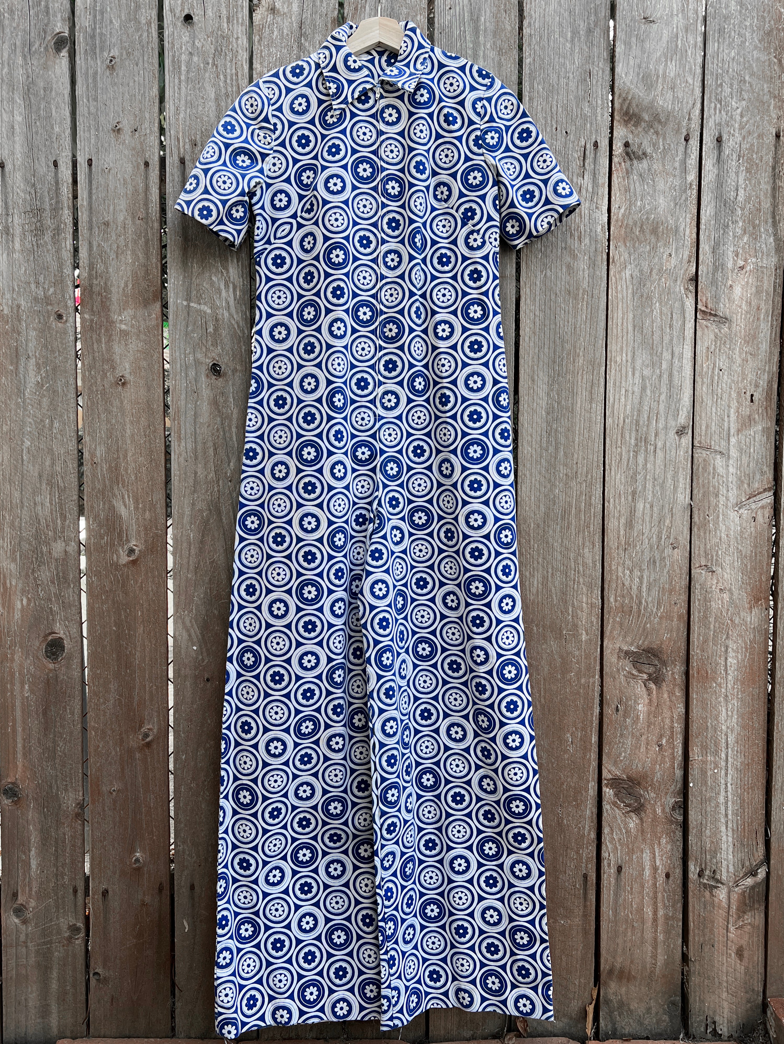 1960s Vtg Zip-Up Cotton Jumpsuit