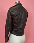 Vtg Brown Harley Davidson Moto Jacket