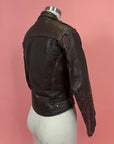 Vtg Brown Harley Davidson Moto Jacket