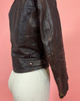 Vtg Brown Harley Davidson Moto Jacket