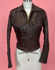 Vtg Brown Harley Davidson Moto Jacket