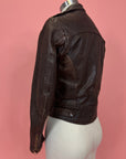 Vtg Brown Harley Davidson Moto Jacket