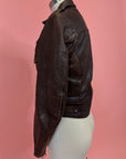 Vtg Brown Harley Davidson Moto Jacket