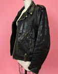 1970s Perfectly Worn Black Leather Jacket