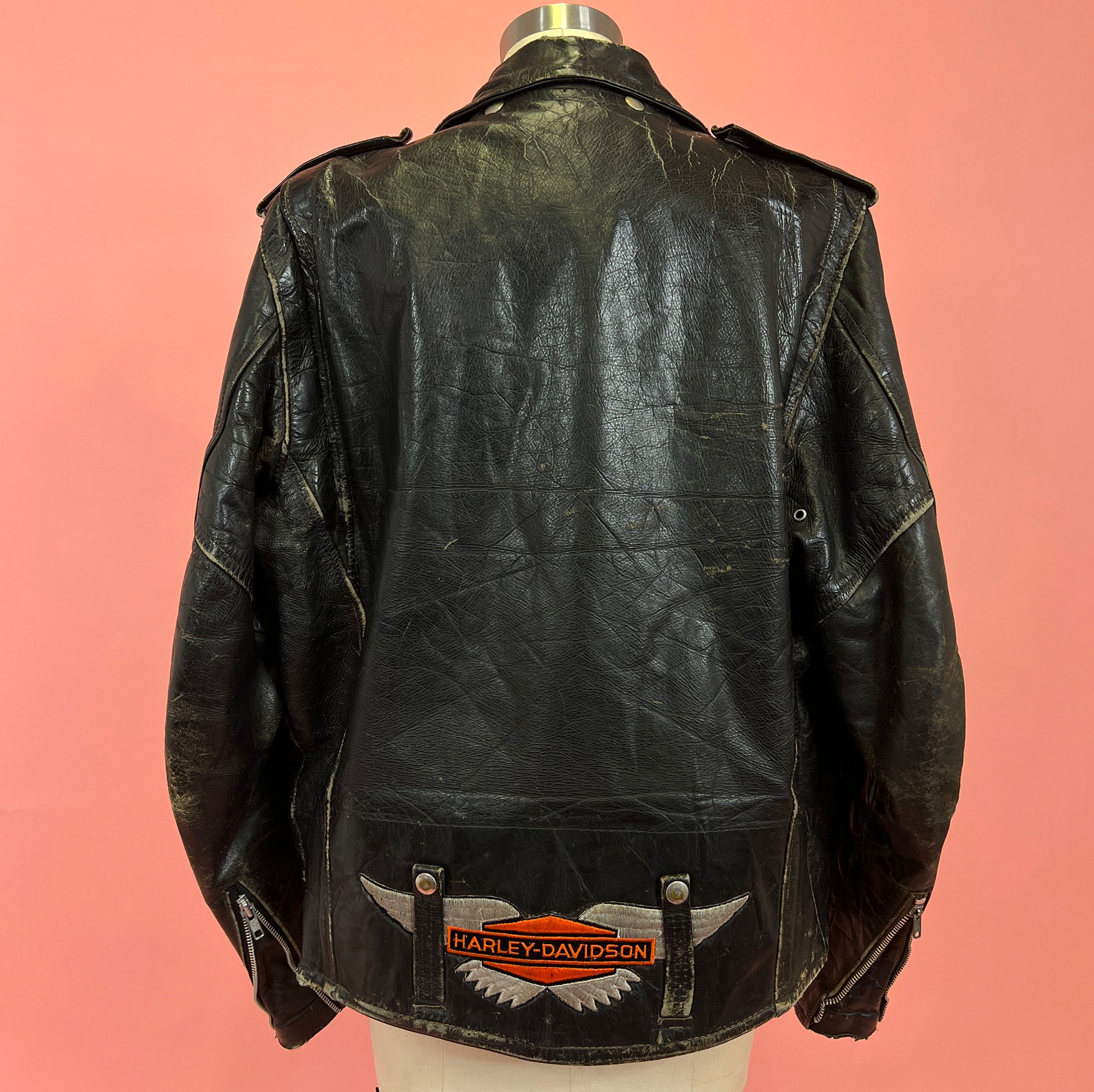 1970s Perfectly Worn Black Leather Jacket