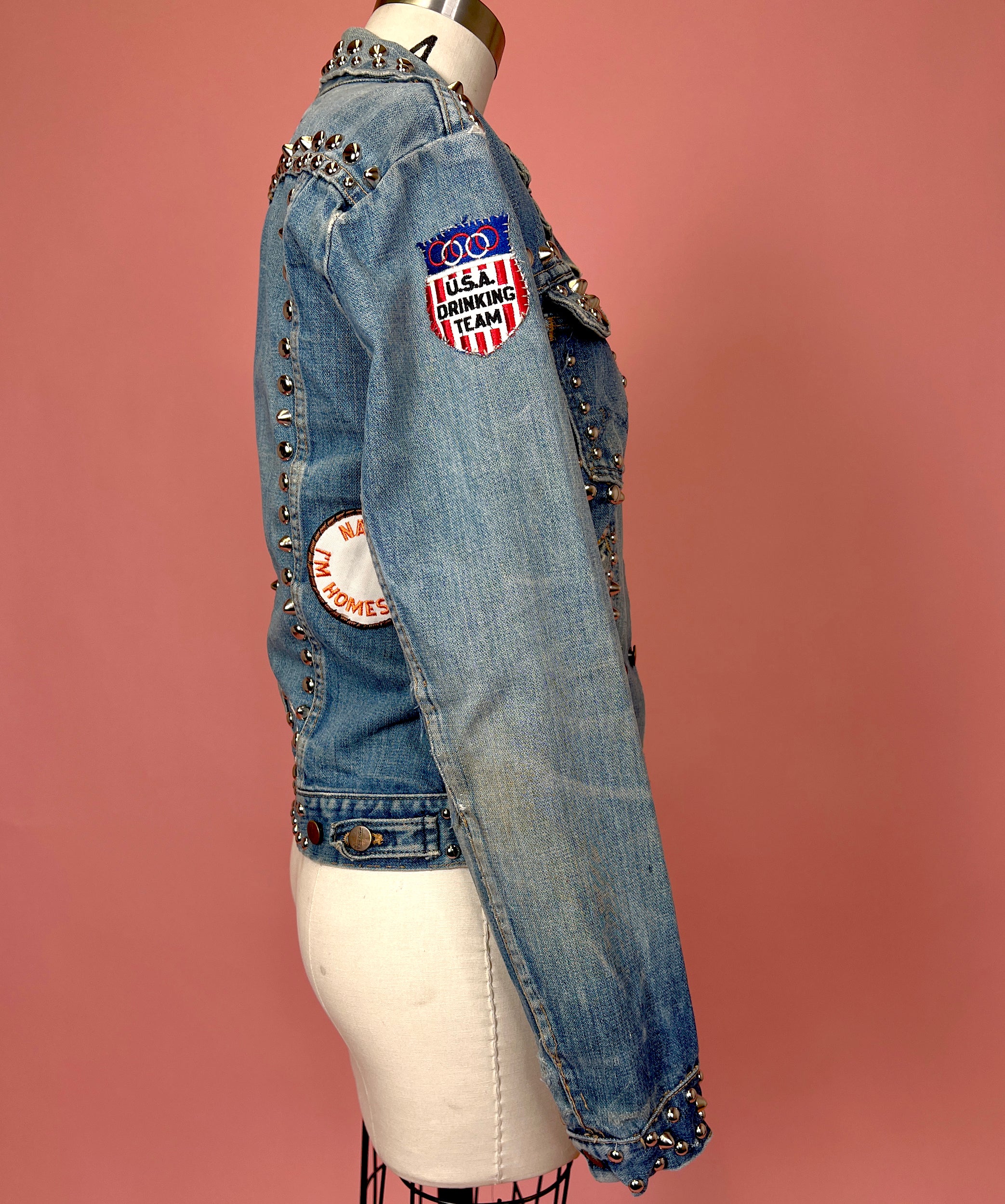 Maverick Heavily Studded &amp; Patched Denim Jacket