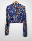 Vintage Floral Slinky Peasant Top