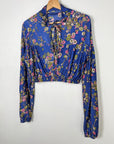 Vintage Floral Slinky Peasant Top