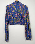 Vintage Floral Slinky Peasant Top