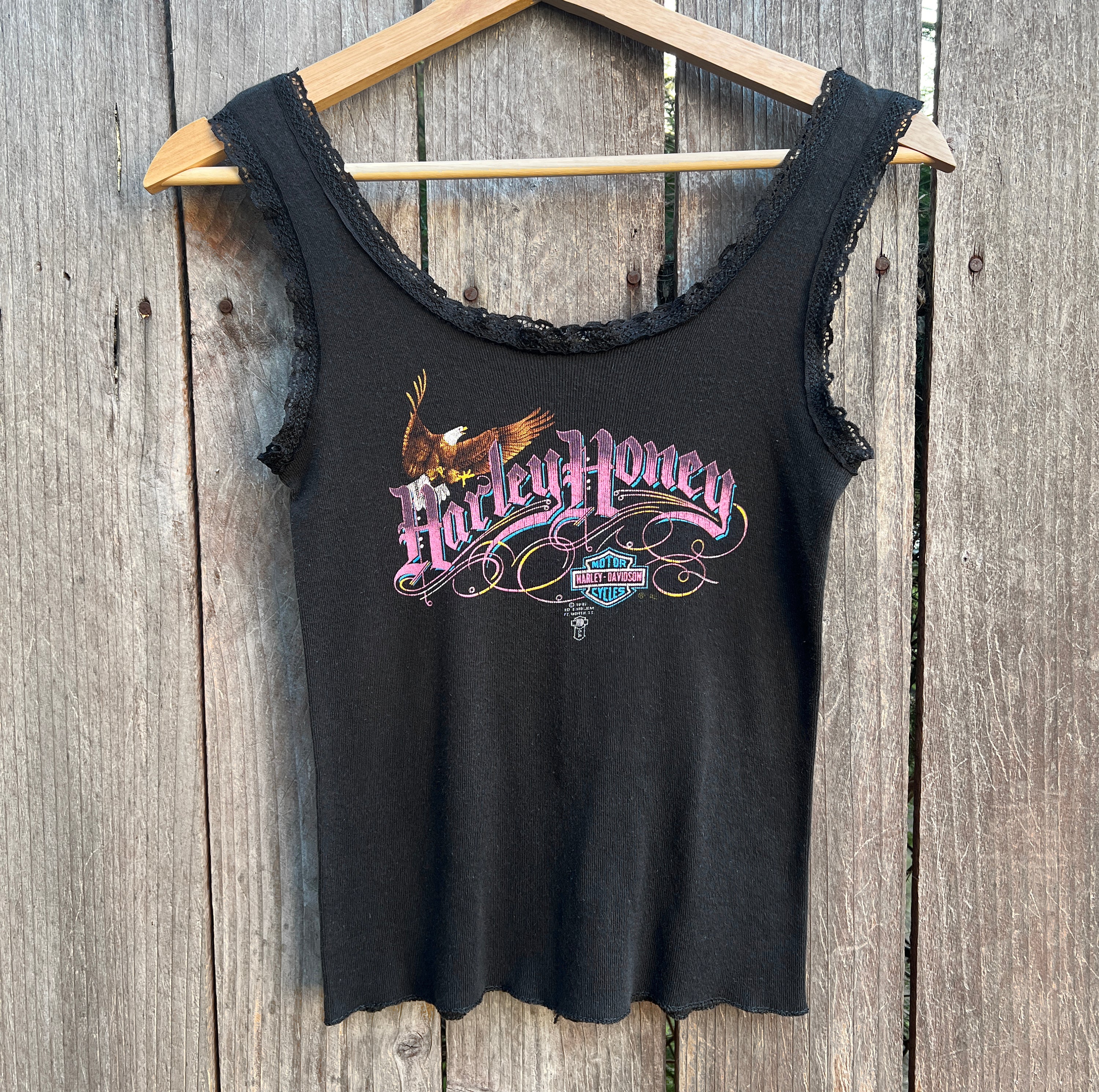 Vtg 1990 Harley Lace 50/50 Tank Top Size M