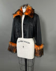 Custom Leather Jacket w/ Faux Fur Collar & Cuffs