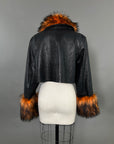 Custom Leather Jacket w/ Faux Fur Collar & Cuffs