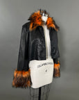 Custom Leather Jacket w/ Faux Fur Collar & Cuffs