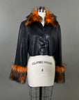 Custom Leather Jacket w/ Faux Fur Collar & Cuffs