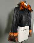 Custom Leather Jacket w/ Faux Fur Collar & Cuffs