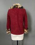 Custom Suede Jacket w/ Faux Tiger Fur Collar & Cuffs Size S/M