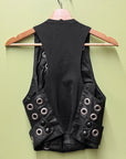 Babylon Black Leather Grommet Top