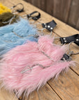 Faux Fur Chain Bag in Pink