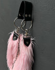 Faux Fur Chain Bag in Pink