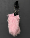 Faux Fur Chain Bag in Pink