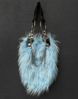 Faux Fur Chain Bag in Blue