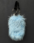 Faux Fur Chain Bag in Blue