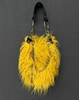 Faux Fur Chain Bag in Yellow