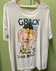 Vtg Paper Thin Bart Simpson Crack Kills Tee