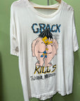 Vtg Paper Thin Bart Simpson Crack Kills Tee