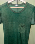 Vtg Green Tissue Thin Burnout Tee