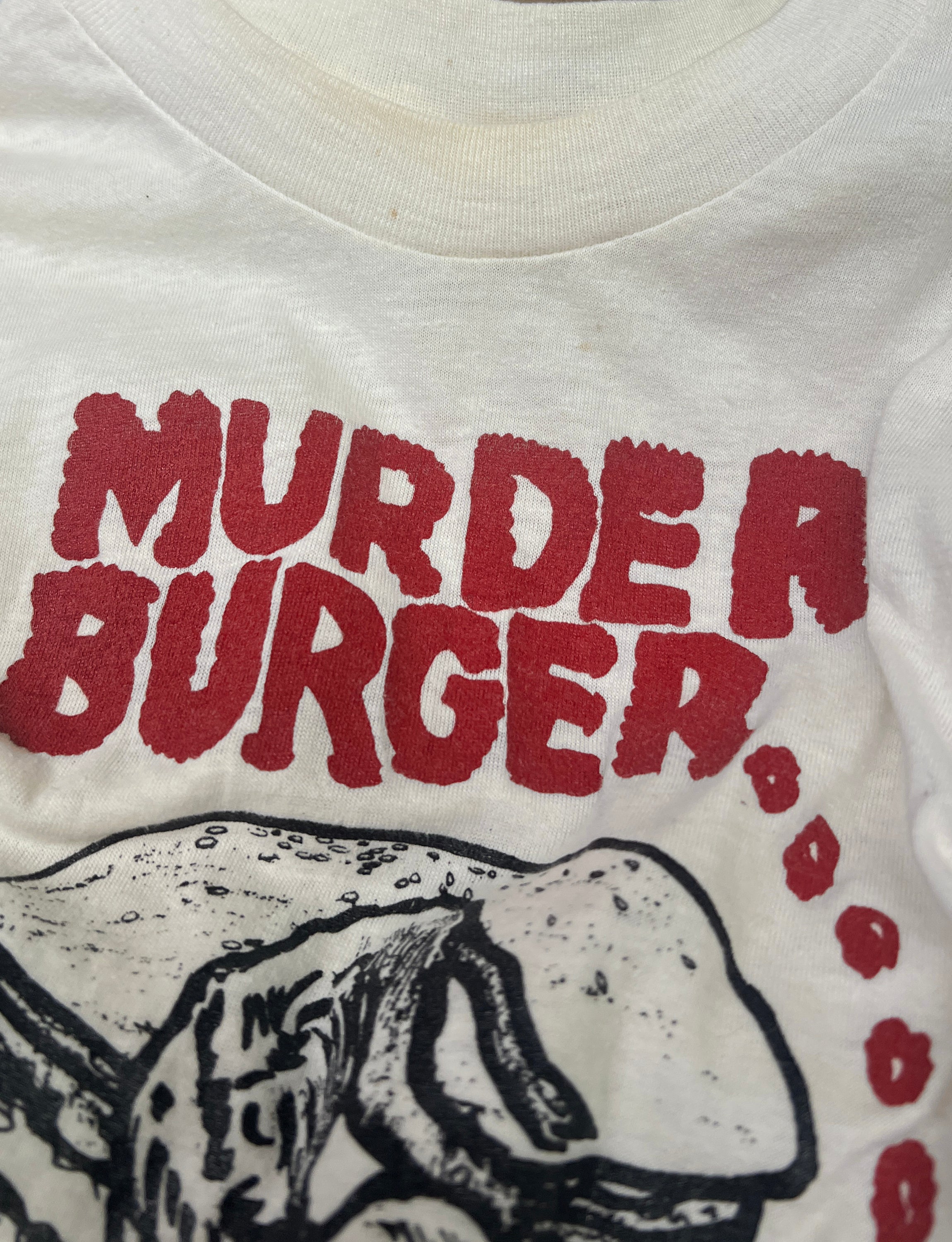 Vintage 1984 Murder Burger Tee Rare Size XS/S