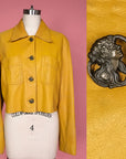 Vtg Supple Yellow Leather Jacket Size M