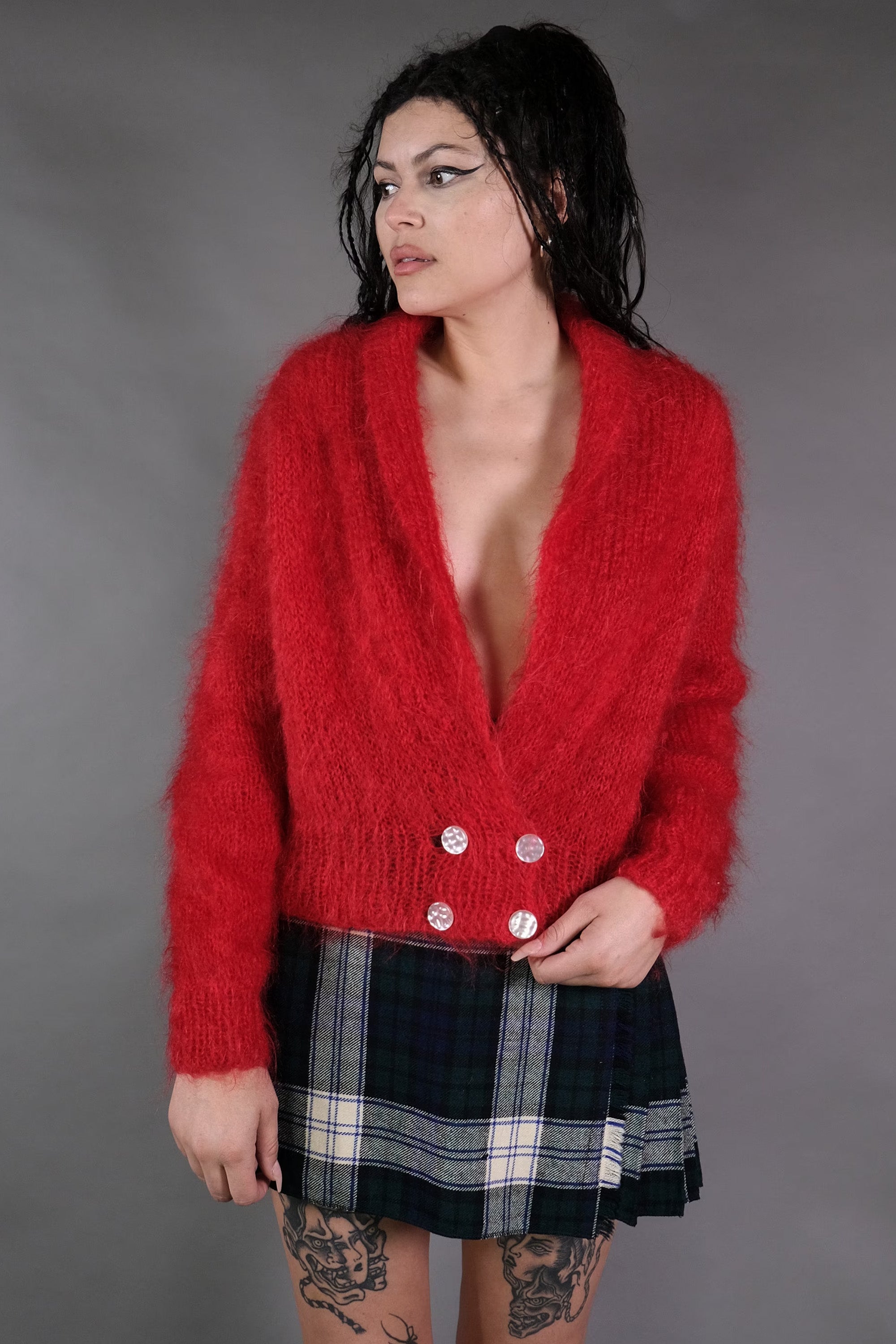 Vintage Red Mohair Sweater